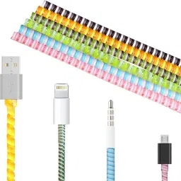 Linnet Spiral Triple // Color [ 2 Pcs] 1 Meter Protector Saver for Cables & Earphones Cable Protector-image-8