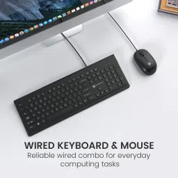 Portronics Keytonic Wired Keyboard & Mouse Combo, Full Size Layout, High Precision Mouse, Wired USB Handheld Laptop Keyboard Compatible with Desktop, Laptop, Mac image 2