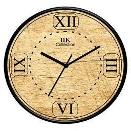 IIK COLLECTION 710C Black & Brown Printed Round Contemporary Wall Clock-14