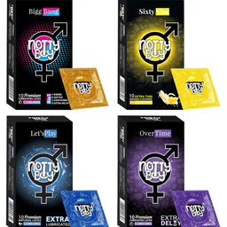 noTTy Boy Men Set of SixtyNine + BiggBang + OverTime + LetsPlay Condoms - 10 pcs each-74