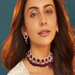 AccessHer Gold-Plated Stone Studded & Beaded Choker Jewellery Set-image-44