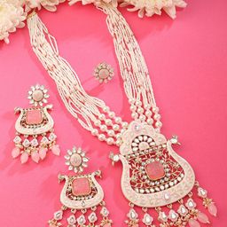 Zaveri Pearls Gold-Plated Stone & Beads-Studded Meenakari Layered Jewellery Set-picture-7