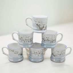 laghima jadon White & Blue Handcrafted Printed Ceramic Glossy Cups Set of Cups and Mugs-16