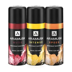 Aramusk Men Set of Musk + Intense + Speed Deodorant Body Spray - 150 ml Each-3