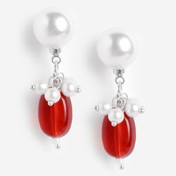 DressBerry Gold-Plated Artificial Stones & Beads Contemporary Drop Earrings-46