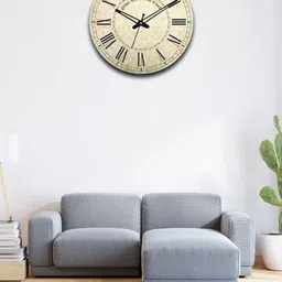 OLIVE TREE Green & Beige Printed Wooden Analogue Contemporary Wall Clock-9