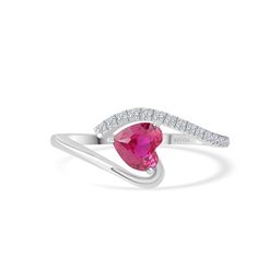 Ornate Jewels 925 Sterling Silver Rhodium Plated AD and Ruby Studded Finger Ring image 5