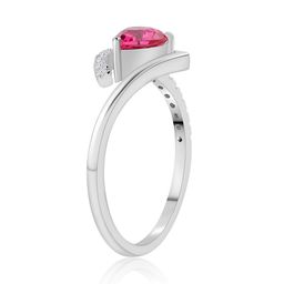 Ornate Jewels 925 Sterling Silver Rhodium Plated AD and Ruby Studded Finger Ring image 4