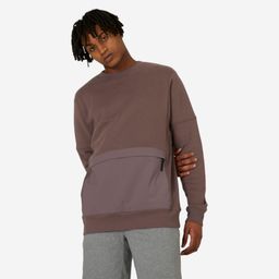 Men's Gym Cotton Blend Sweatshirt with Kangaroo Pocket 520 - Grey-image-5