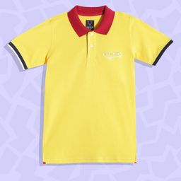 Allen Solly Junior Boys Yellow & Black Brand Logo & Typography Applique Cotton T-shirt-image-34