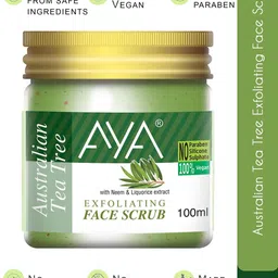 AYA Set of Charcoal-Detan-Apricot-Tea Tree-Pomegranate-Honey Face Scrubs -100 ml Each image 5