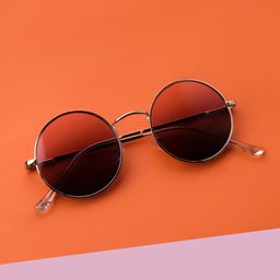Spiky Kids Grey Lens & Gold-Toned Round Spiky Gold Frame Grey  Sunglasses-20