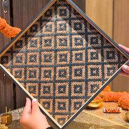 KADAM HAAT Black & Brown Wooden  Easy to Clean Pooja Thali-image-16