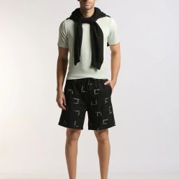 altheory by azorte Printed Matt Fabric Pull-On Shorts image 1