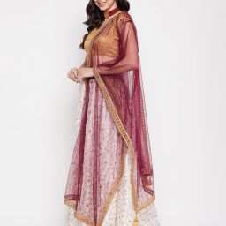 clora creation Gotta Patti Net Dupatta with Sequin Embellishment image 2