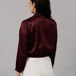 neudis Zip-Front Satin Bomber Jacket image 3