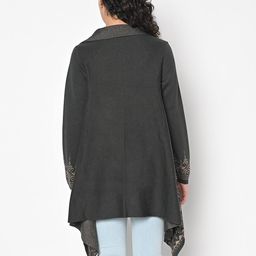 american eye Open Front Shrug with Printed Hem image 3