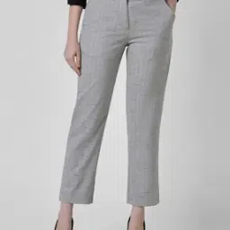 Women Checked Regular Fit Trousers-picture-19