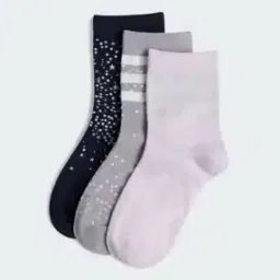 Girls Pack of 3 Y WG Printed Ankle-Length Socks-image-3
