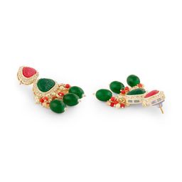 Zaveri Pearls Gold-Plated Stone-Studded & Beaded Jewellery Set image 4