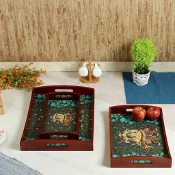 Wooden Rectangle Serving Trays Set of 3 by Reinvention Factory-picture-4