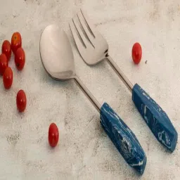 august collectives Blue stainless steel (Set of 2) Serving Cutlery-picture-4