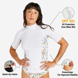 Women's Anti-UV Short-Sleeved T-shirt - 500 Belly White-image-91