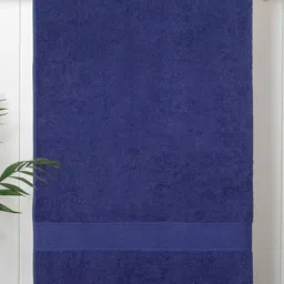 MYTRIDENT Navy Blue 500 GSM Pure Cotton Bath Towel-image-48