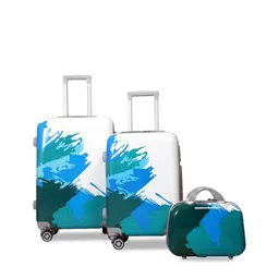 Polo Class Set Of 3 Printed Hard Case Luggage Trolley & Vanity Bag-86