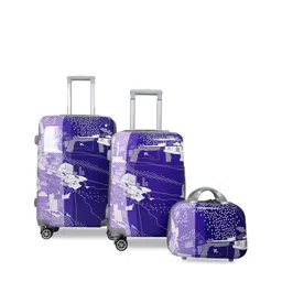 Polo Class Set Of 3 Printed Hard Case Luggage Trolley & Vanity Bag-91