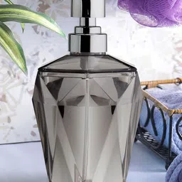 OBSESSIONS Grey & Silver-Toned Solid Agua Crystal Soap Dispenser-44