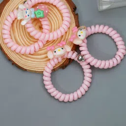 Yellow Bee Girls Set of 4 Spiral Ponytail Holders-23