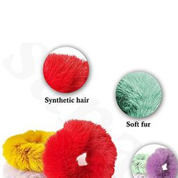 LYTIX Girls Set of 6 Fur Ponytail Holders-5