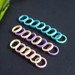 Golden Peacock Women Purple & Blue Pack of 20 Ponytail Holders-image-67