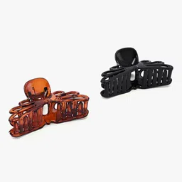 BuckleUp Girls Black & Brown Set of 2 Claw Clip-image-60