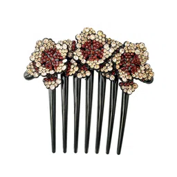 MIZORRI Women Set Of 2 Embellished Rhinestones Comb Pin-17