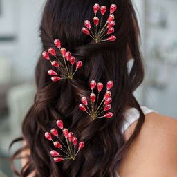 Hair Flare Set of 5 Floral Embellished Hair Accessory Set-image-18