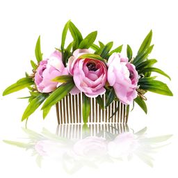 Hair Flare Women Embellished Floral Comb Pin-image-83