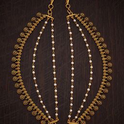Kushal's Fashion Jewellery Gold-Plated Stones & Beads-Studded Antique Matil-image-41
