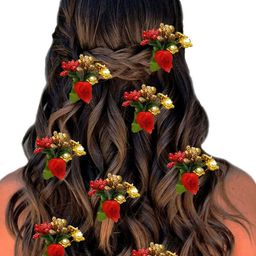 Hair Flare Set of 9 Floral Embellished Hair Accessory-image-18