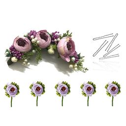 Hair Flare Set of 5 Floral Embellished Beaded Hair Accessory Set-image-49