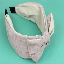 Jewelz Women Grey & Pink Checked Bow Knot Hairband-95