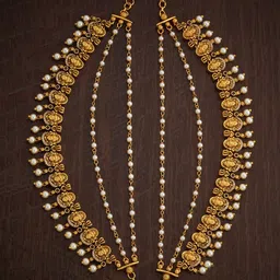 Kushal's Fashion Jewellery Set of 2 Gold Plated Embellished Hair Accessory Set-29