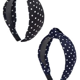 YouBella Women Set Of 2 Navy Blue & Black Printed Hairband-13