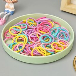 Yellow Bee Girls Girls Set of 100 Ponytail Holders-13
