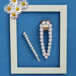 VOGUE PANASH Women Set of 2 Pearl Hair Clips-84