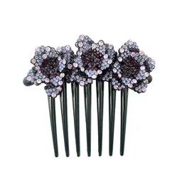 MIZORRI Women Set Of 2 Embellished Crystals Comb Pins-28