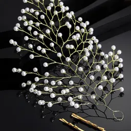 PANASH Women Gold-Toned & White Embellished Hair Accessory Set of-49