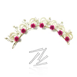 Hair Flare Women Embellished Tiara with U pins-image-86