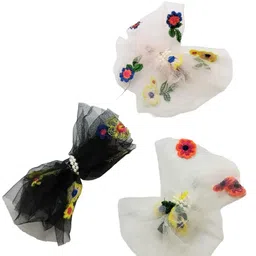 FEMMIBELLA Girls Set of 3 Beaded Alligator Hair Clip-26